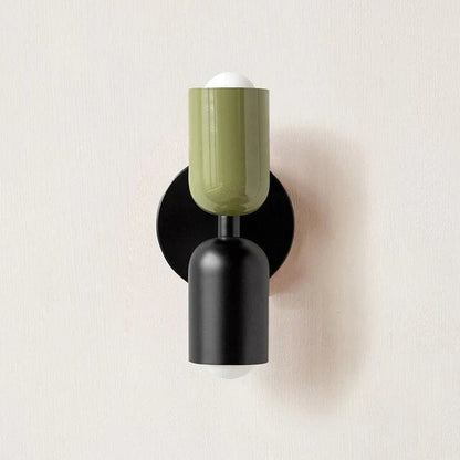 Double LED Wall Lamps - DualGlow-Green / Black-Nora Luxe