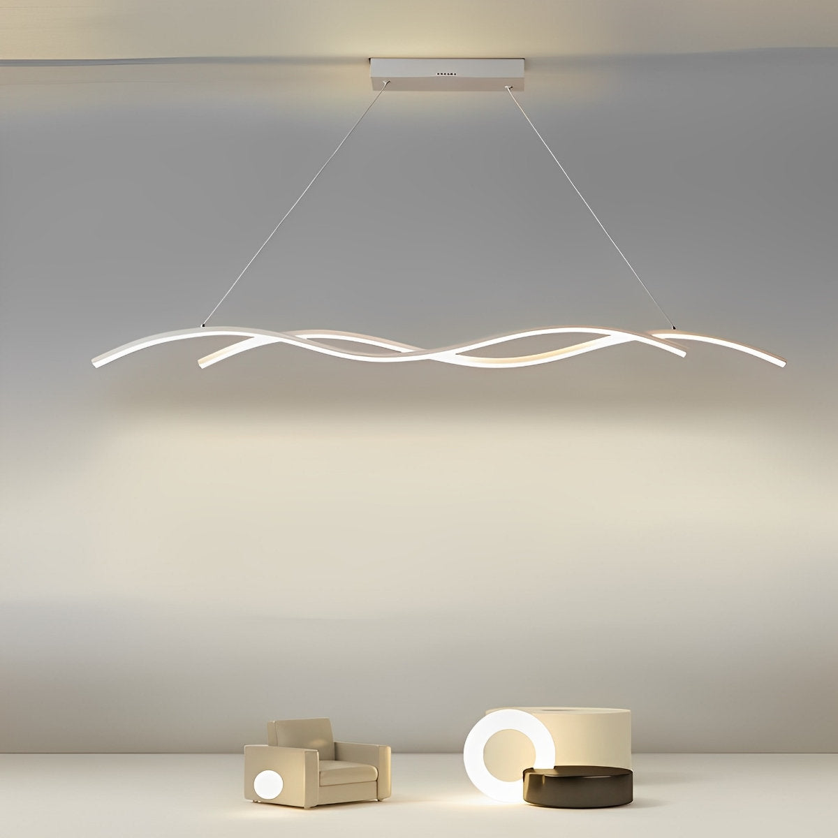 Unique Curved Sleek LED Modern Ceiling Light