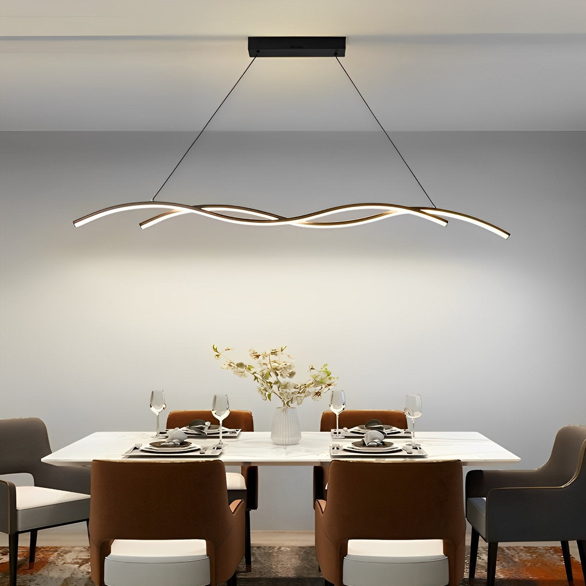 Unique Curved Sleek LED Modern Ceiling Light