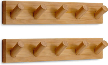 Sturdy Wooden Coat Rack with 5 Hanging Hooks