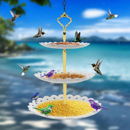 Triple Level Bird Feeder and Birdbath Set - Pexav