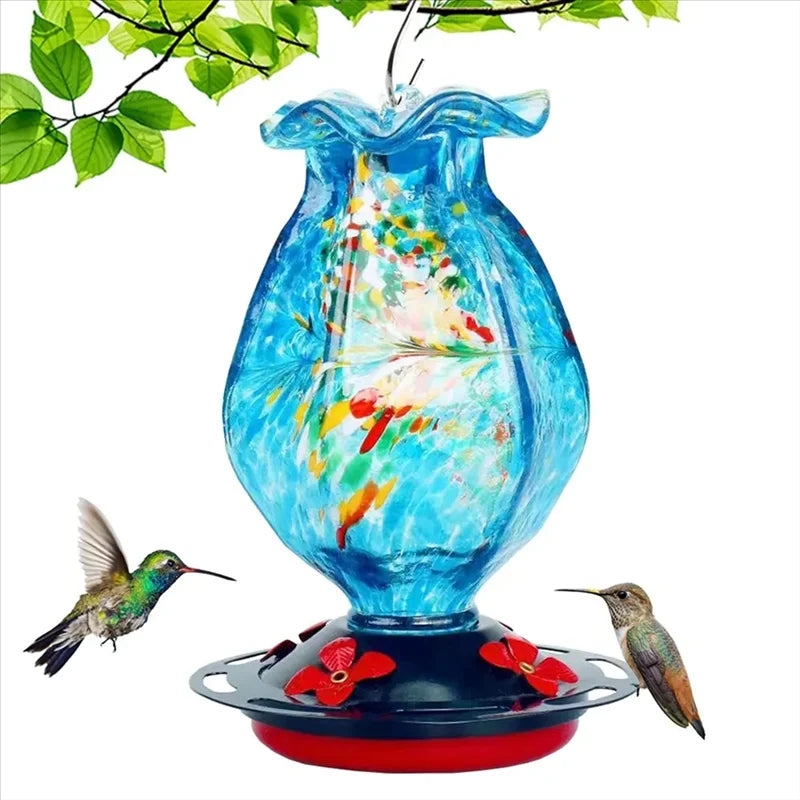 Colorful Glass Outdoor Bird Feeder - Pexav