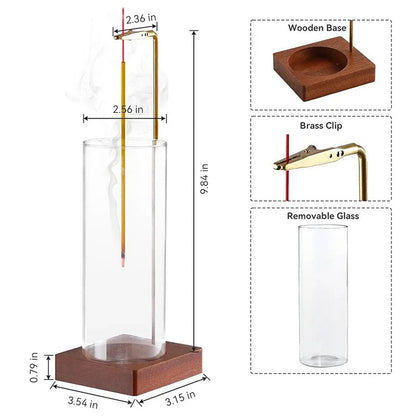 Clear Incense Burner with Ash Tray
