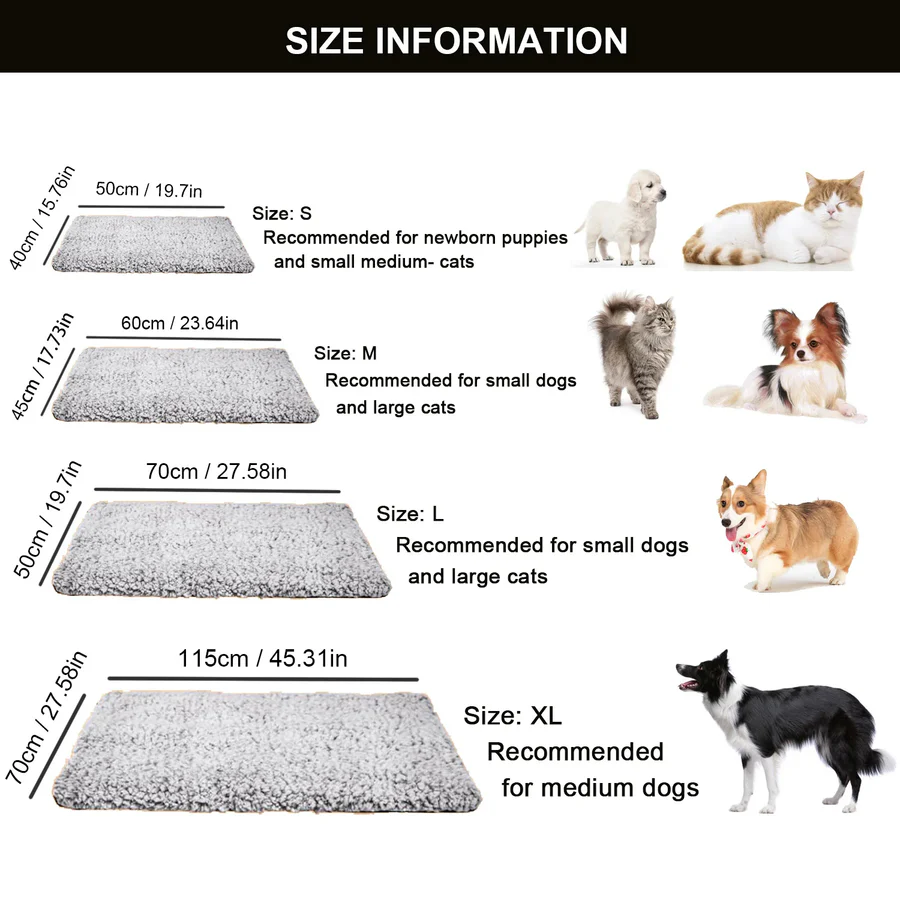 Reusable Thermal Pet Bed for Cats and Dogs