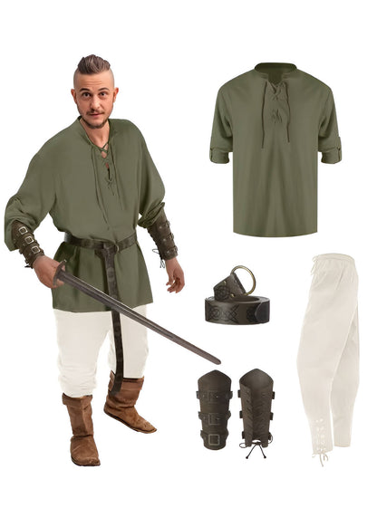 Men's Medieval Knight Halloween Costume Set
