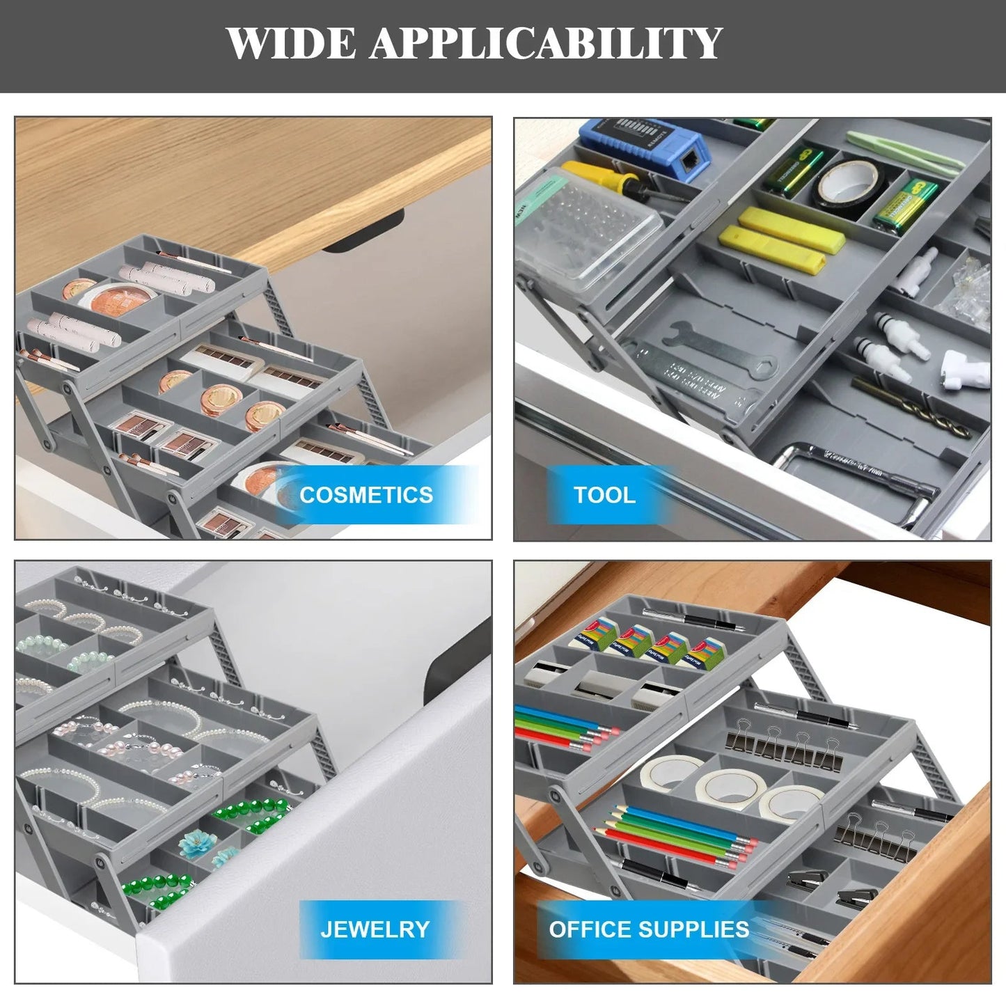Space Saving 3 Shelf Storage Organizer