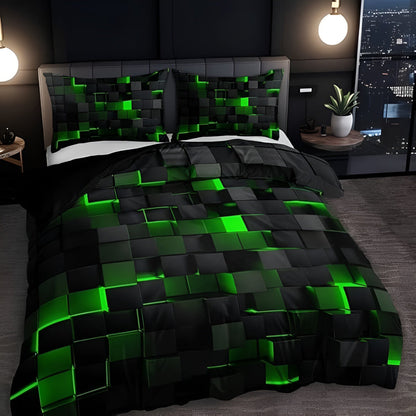 Vibrant Bed Quilt Set Colorful Geo Pattern & Long Lasting
