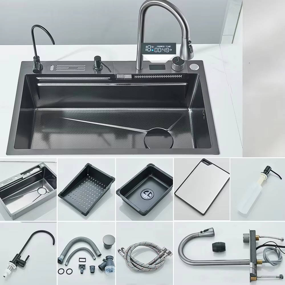 Modern Stainless Steel Kitchen Sink with Faucet
