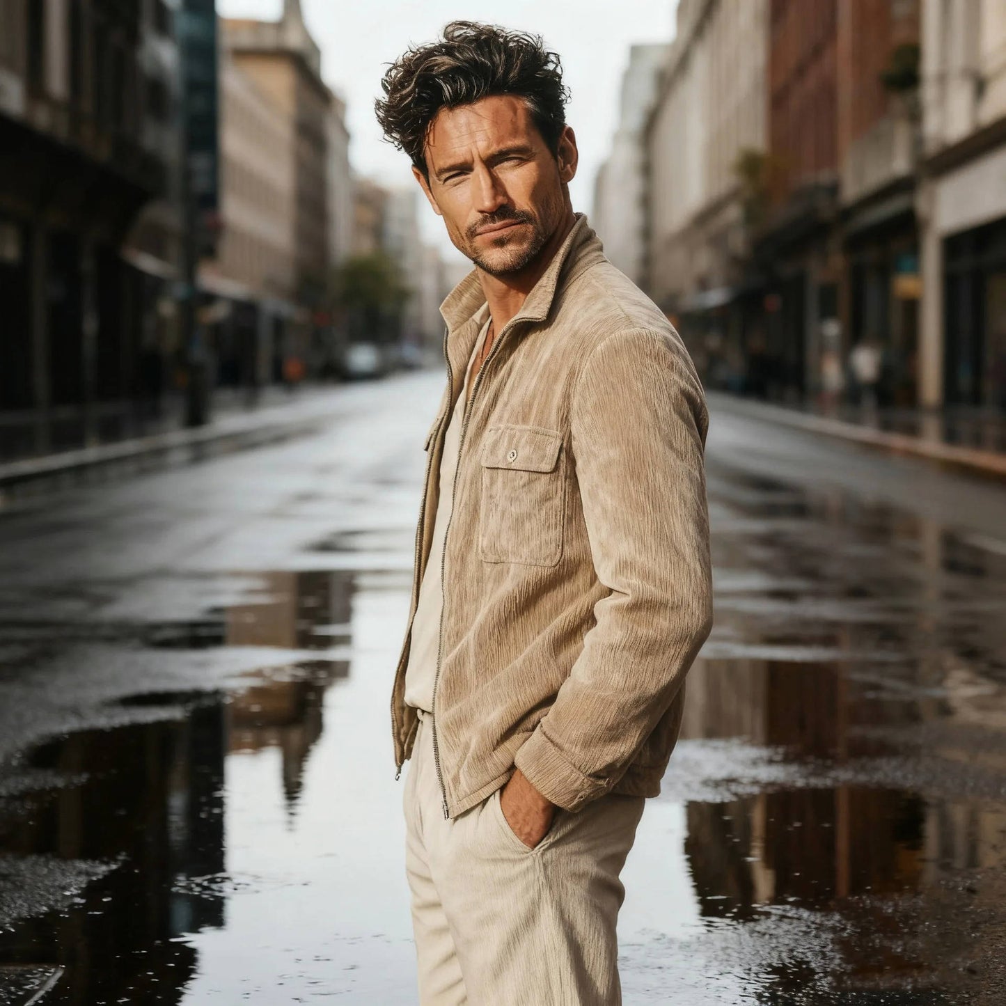 Rugged Textured Mens Jacket