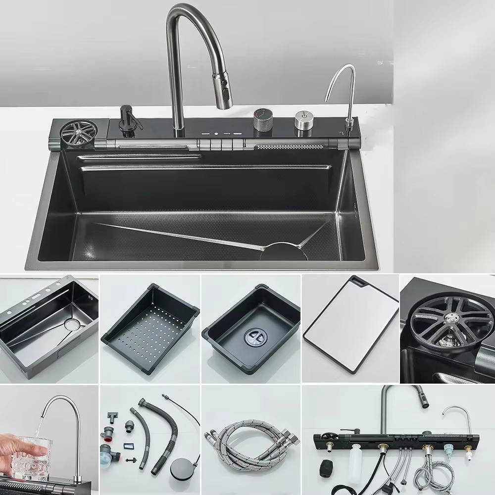 Modern Stainless Steel Kitchen Sink with Faucet