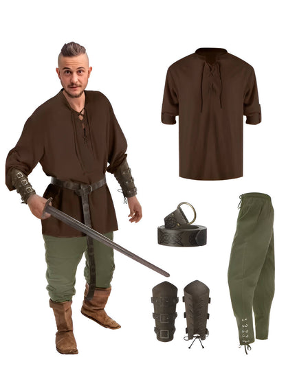 Men's Medieval Knight Halloween Costume Set
