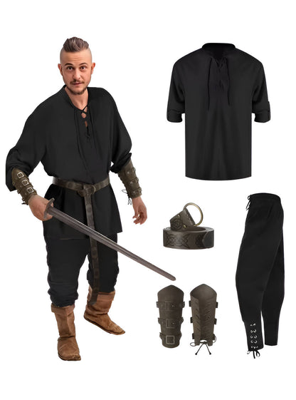 Men's Medieval Knight Halloween Costume Set