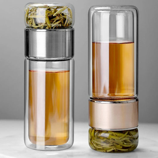 Premium Glass Tea Strainer Infuser Mug - Pexav