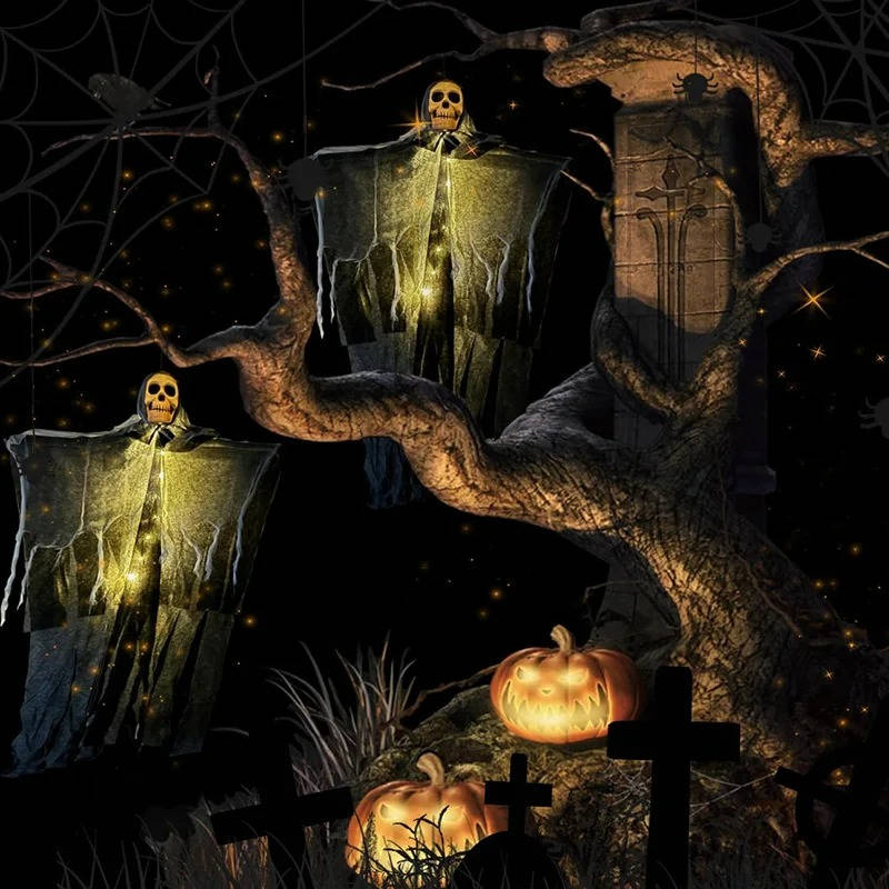 Spooky LED Skull Yard Halloween Decor - 2 Pack