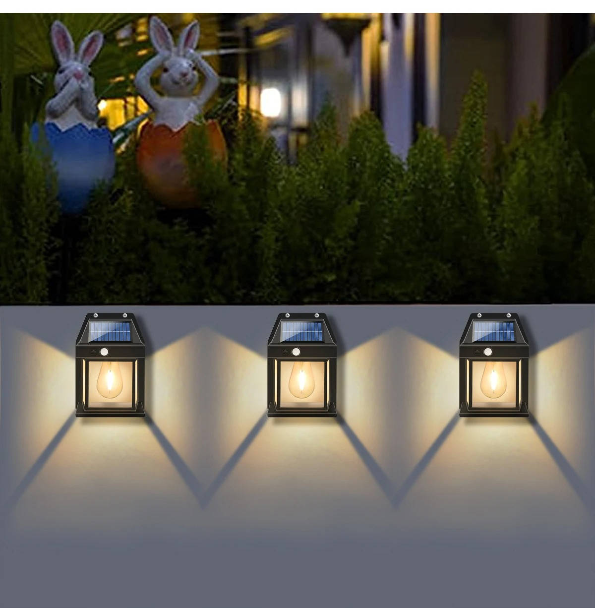 2 Pack Waterproof Outdoor Solar Lamp