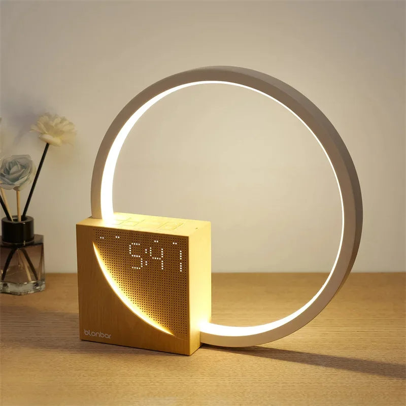 Soothing Nightstand Lamp with White Noise and Clock - Pexav