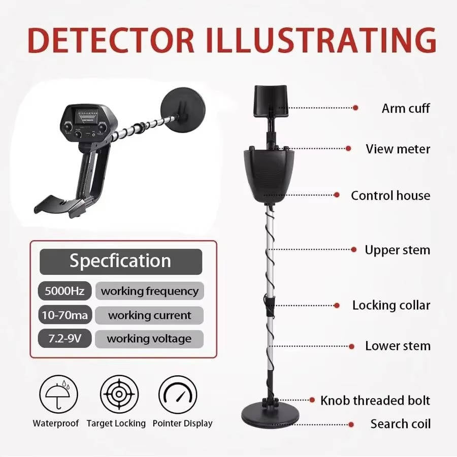 Advanced Gold Metal Detector for Treasure Hunting
