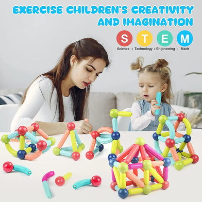 Colorful Magnetic Building Blocks for Kids
