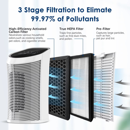Compact Home Air Purifier HEPA Filter 200SqFt