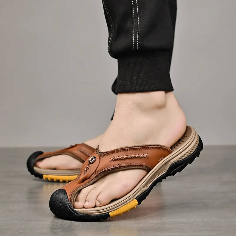 Quick Dry Breathable Men's Beach Flip Flops - Pexav