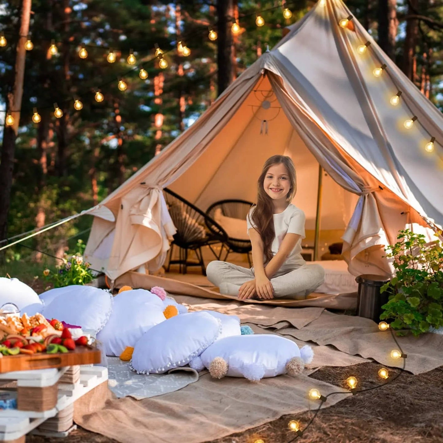 Bright Patio Solar String Lights