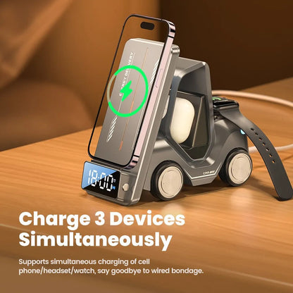 Multi-Function Wireless Charging Pad with Clock and LED Light