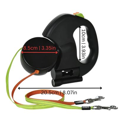 Reflective Pet Leash with LED – Tangle Free Swivel Harness