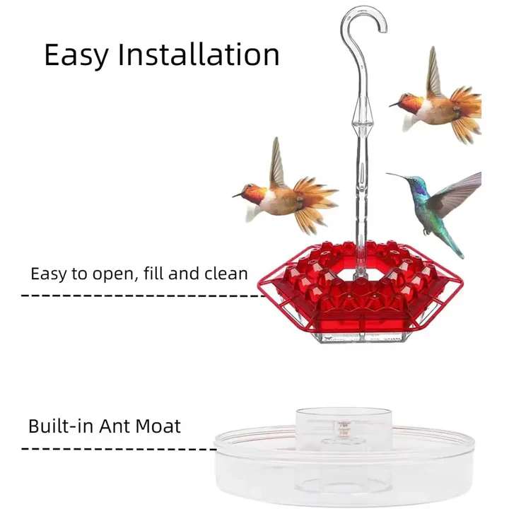 Colorful Outdoor Hanging Bird Feeder with Ant Trap