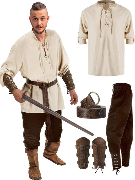 Men's Medieval Knight Halloween Costume Set - Pexav