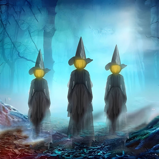 Spooky Sound Activated Witch Halloween Decor - Pexav