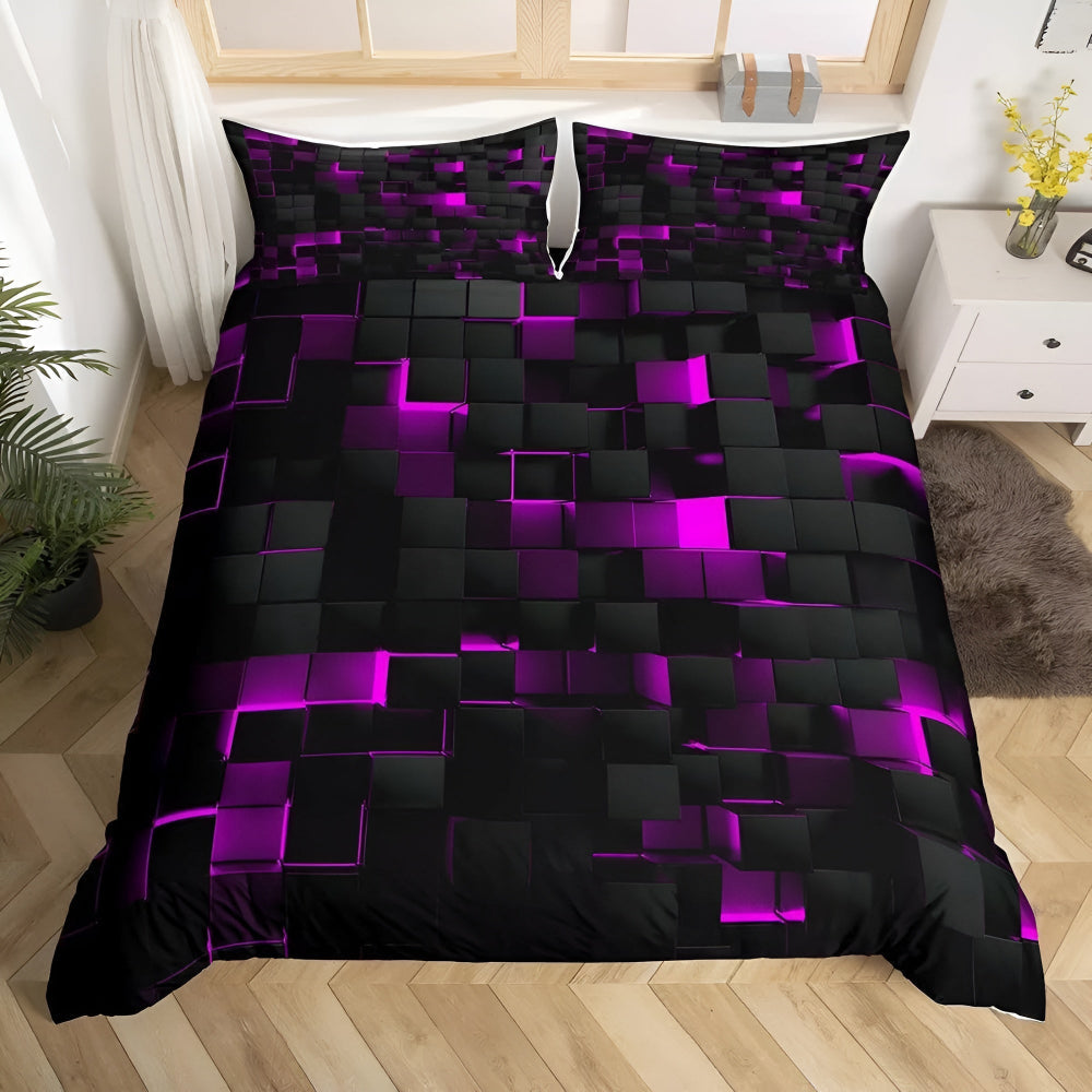 Vibrant Bed Quilt Set Colorful Geo Pattern & Long Lasting