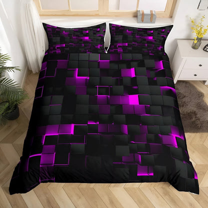 Vibrant Bed Quilt Set Colorful Geo Pattern & Long Lasting