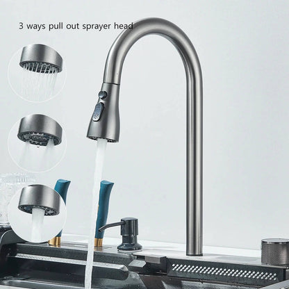 Modern Stainless Steel Kitchen Sink with Faucet