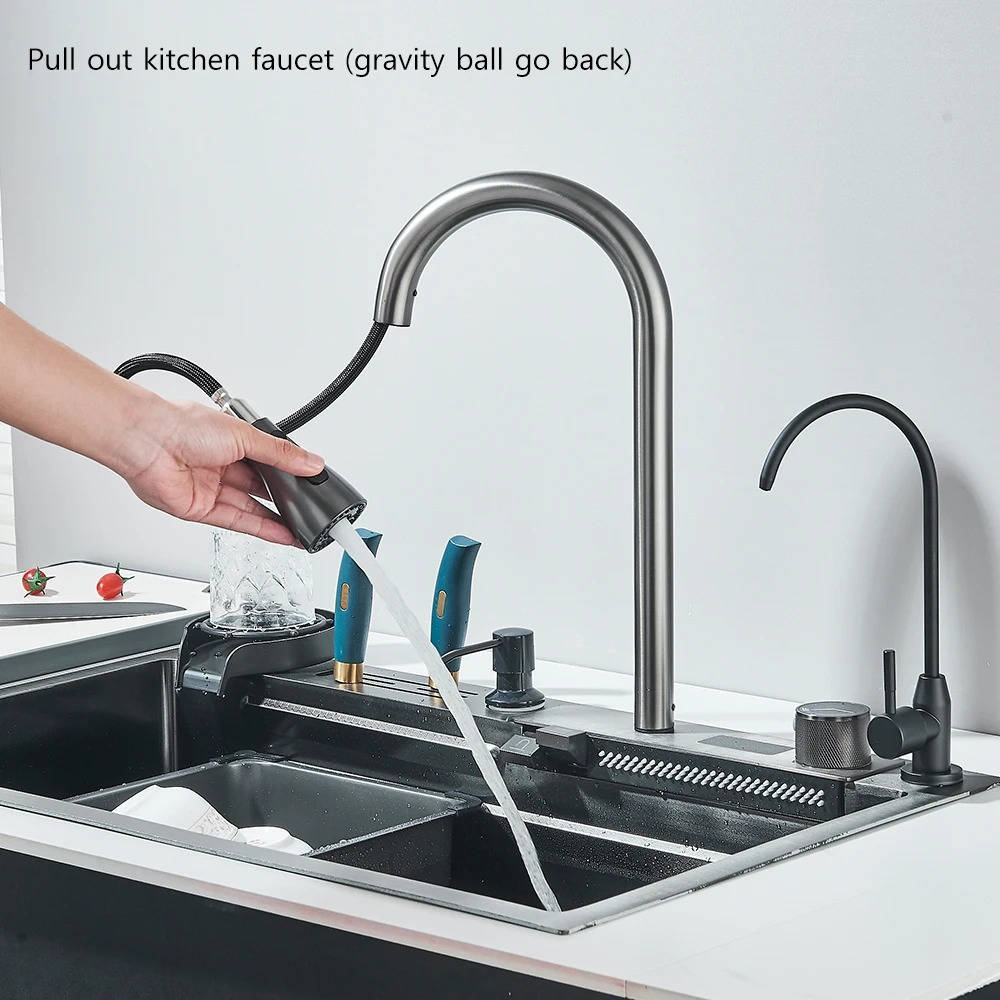 Modern Stainless Steel Kitchen Sink with Faucet