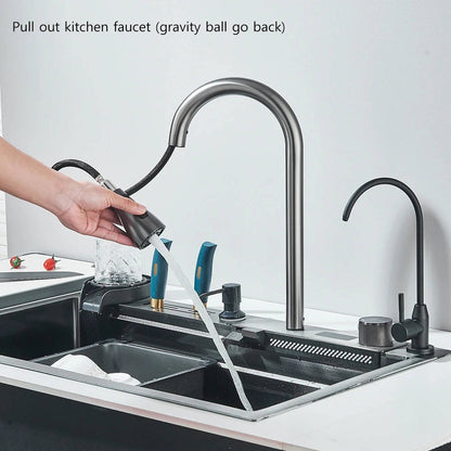 Modern Stainless Steel Kitchen Sink with Faucet