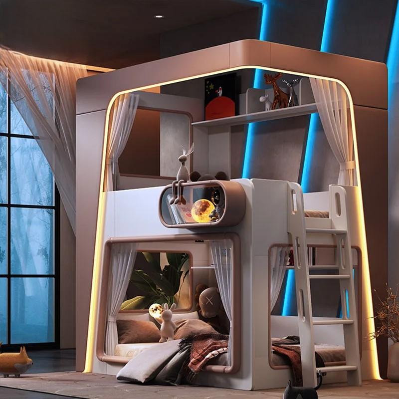 Fun Space Themed Kids Bunk Bed - Pexav