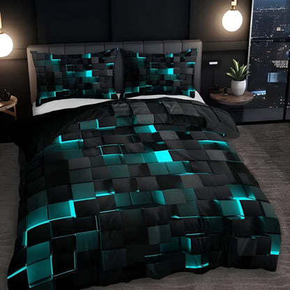 Vibrant Bed Quilt Set Colorful Geo Pattern & Long Lasting