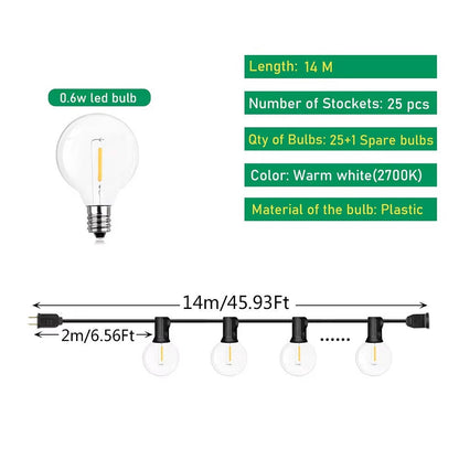 Bright Patio Solar String Lights