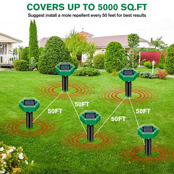 Solar Powered Yard Pest Repellent Stakes 4 Pack