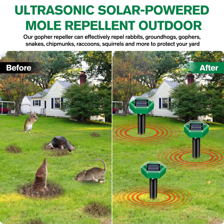 Solar Powered Yard Pest Repellent Stakes 4 Pack