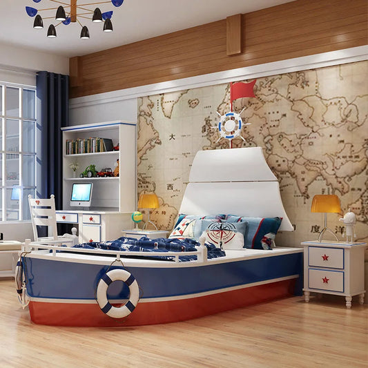 Fun Pirate Wooden Toddler Bed - Pexav