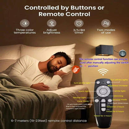 Smart LED Wall Lamp with Motion Sensor & Remote