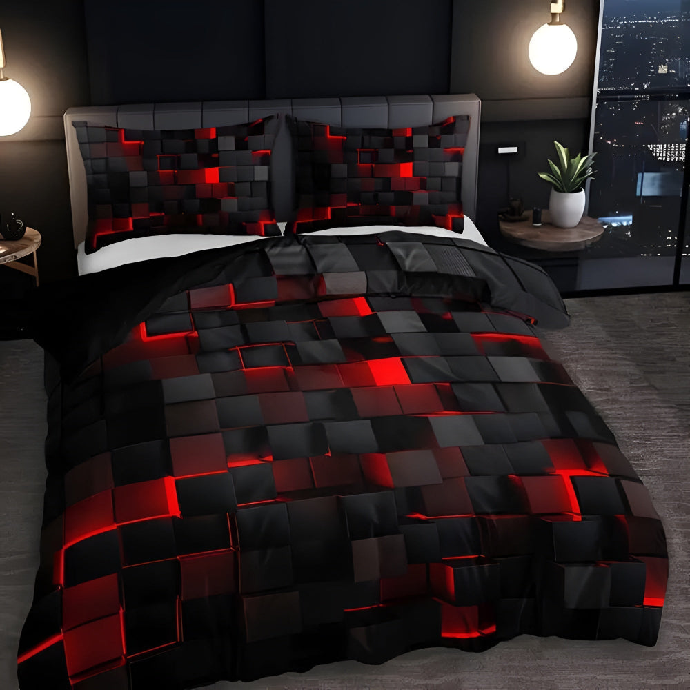 Vibrant Bed Quilt Set Colorful Geo Pattern & Long Lasting - Pexav