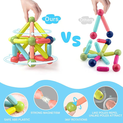 Colorful Magnetic Building Blocks for Kids