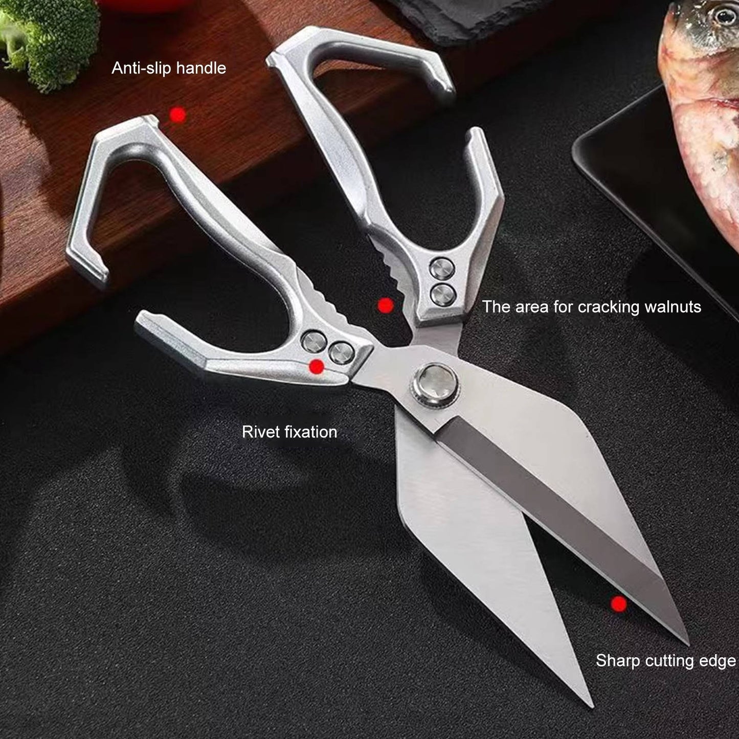 Sharp Stainless Steel Kitchen Scissors