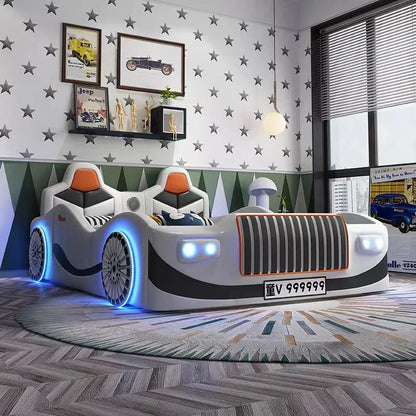 Small Speedster LED Kids Racing Bed - Pexav