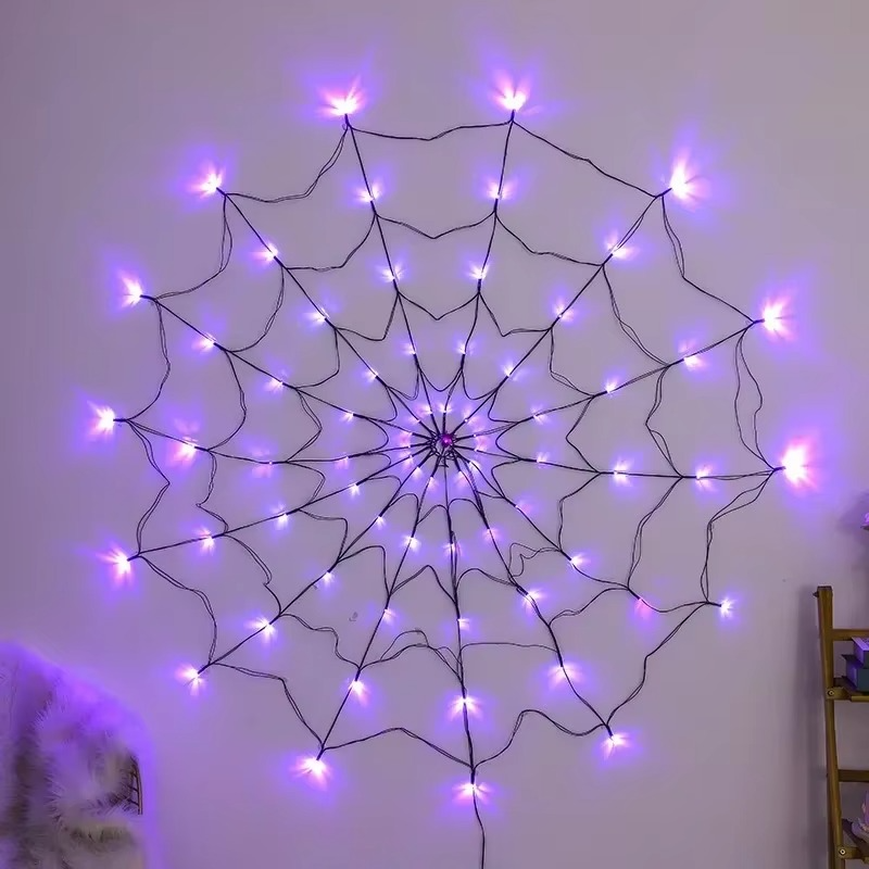 Spooky Outdoor String Web Lights