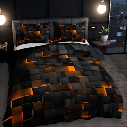 Vibrant Bed Quilt Set Colorful Geo Pattern & Long Lasting