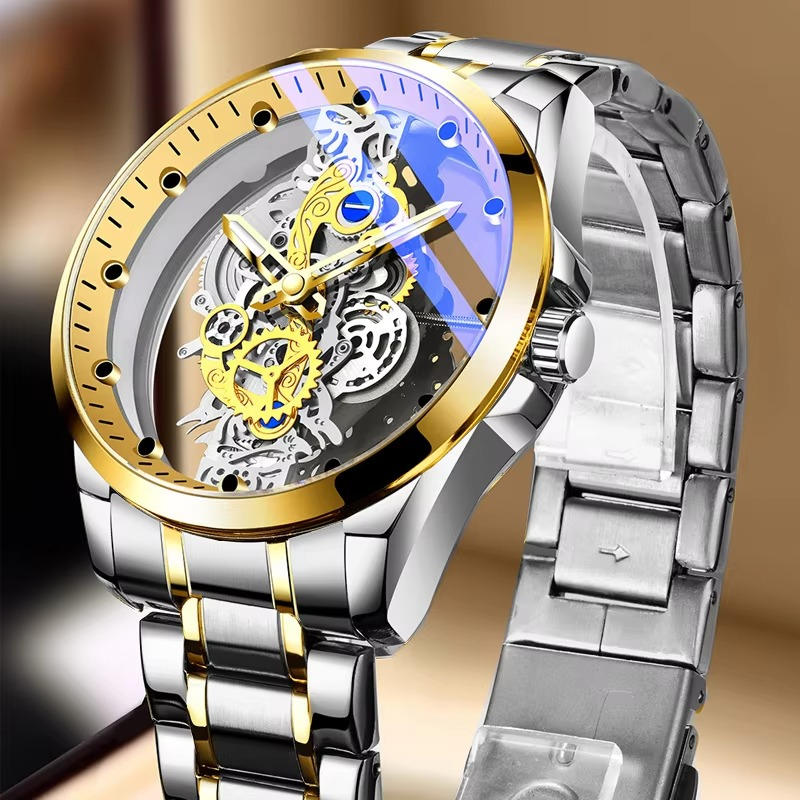 Trendy Men's Stainless Steel Quartz Watch