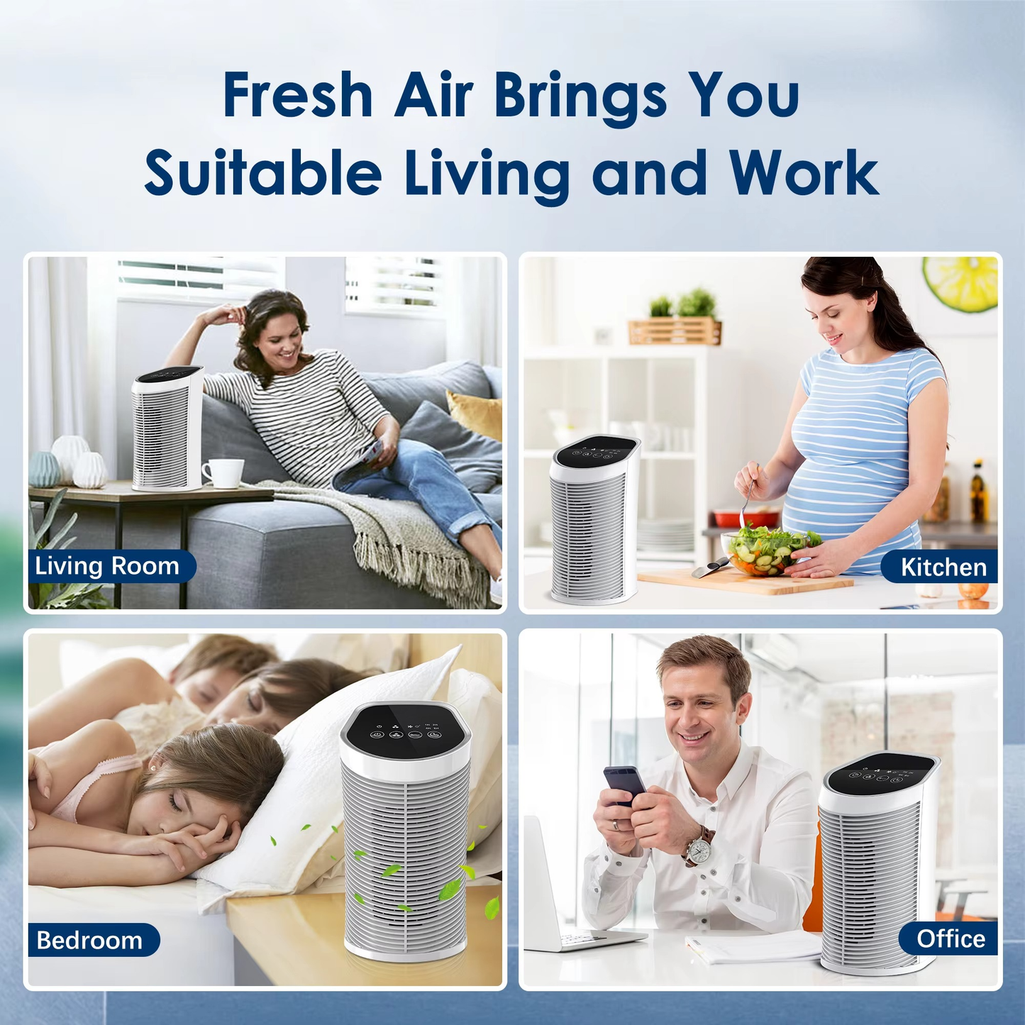 Compact Home Air Purifier HEPA Filter 200SqFt